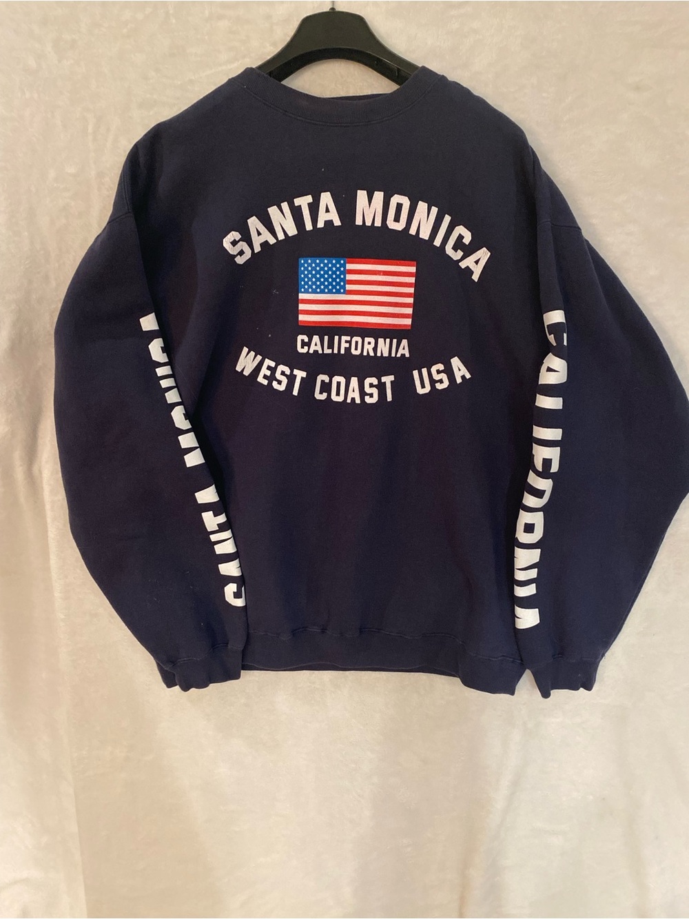 Santa Monica California Navy Graphic Crewneck Sweatshirt